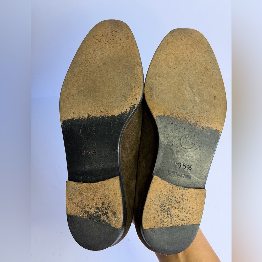 Chanel Brown Suede Lace-up Loafers Featuring a Stitched CC Logo Size 35.5 - Picture 10 of 10